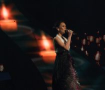 Csézy in the 2nd semi-final at the Eurovision Song Contest in Belgrade.